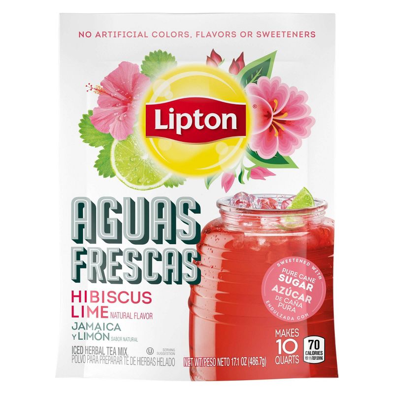 Lipton Aqua Frescas Hibiscus Lime Tea Mix - 10qt