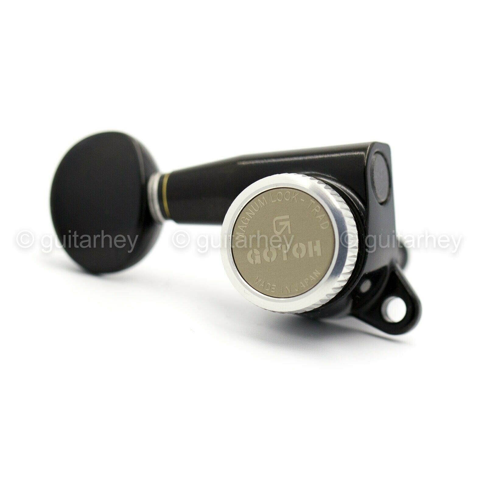 NEW Gotoh SG381-05 MGT Locking Tuners Keys w/ SMALL OVAL Buttons Set 3x3 - BLACK