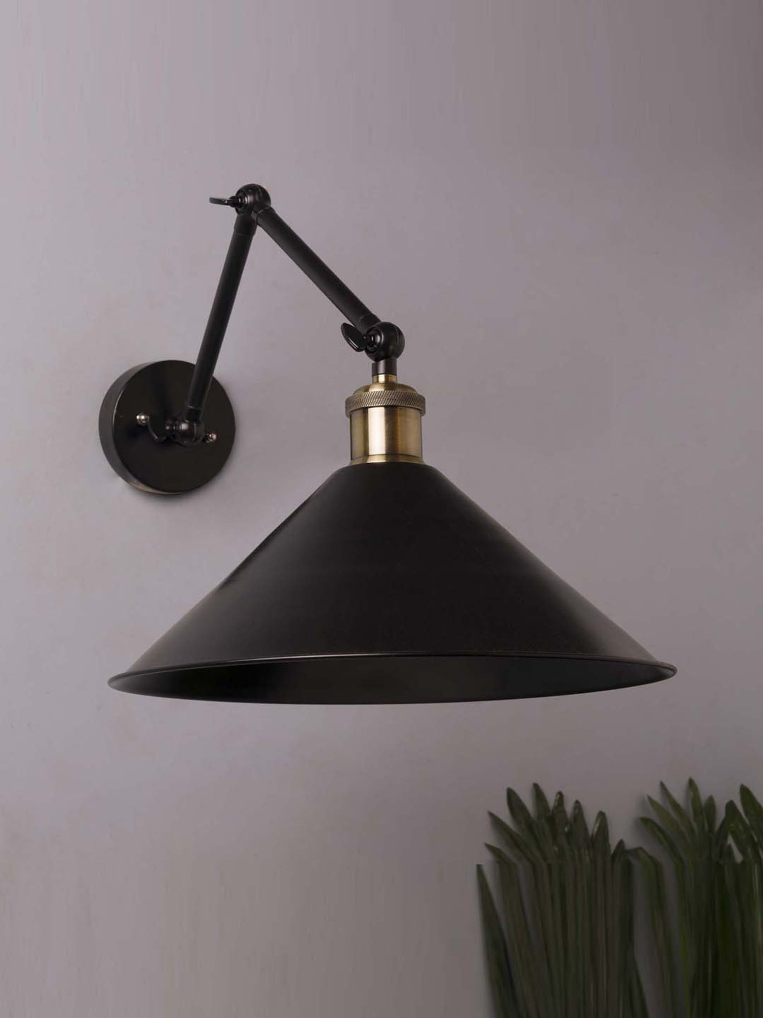 Homesake Black Edison 360 Barn Cone Shade Wall Lamp - Set of 1