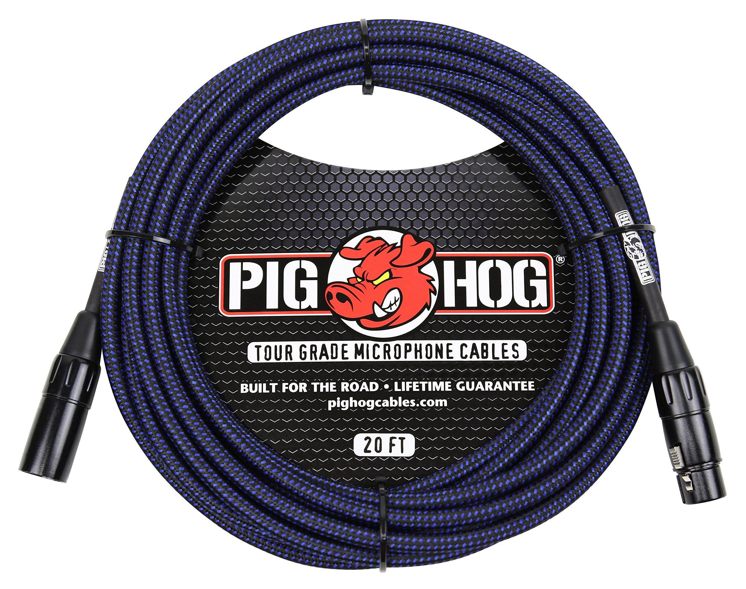 Pig Hog PHM20BBL Pighog Mic Cable 20ft Bk/bl