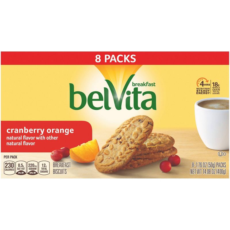 belVita Cranberry Orange Breakfast Biscuits 8 packs