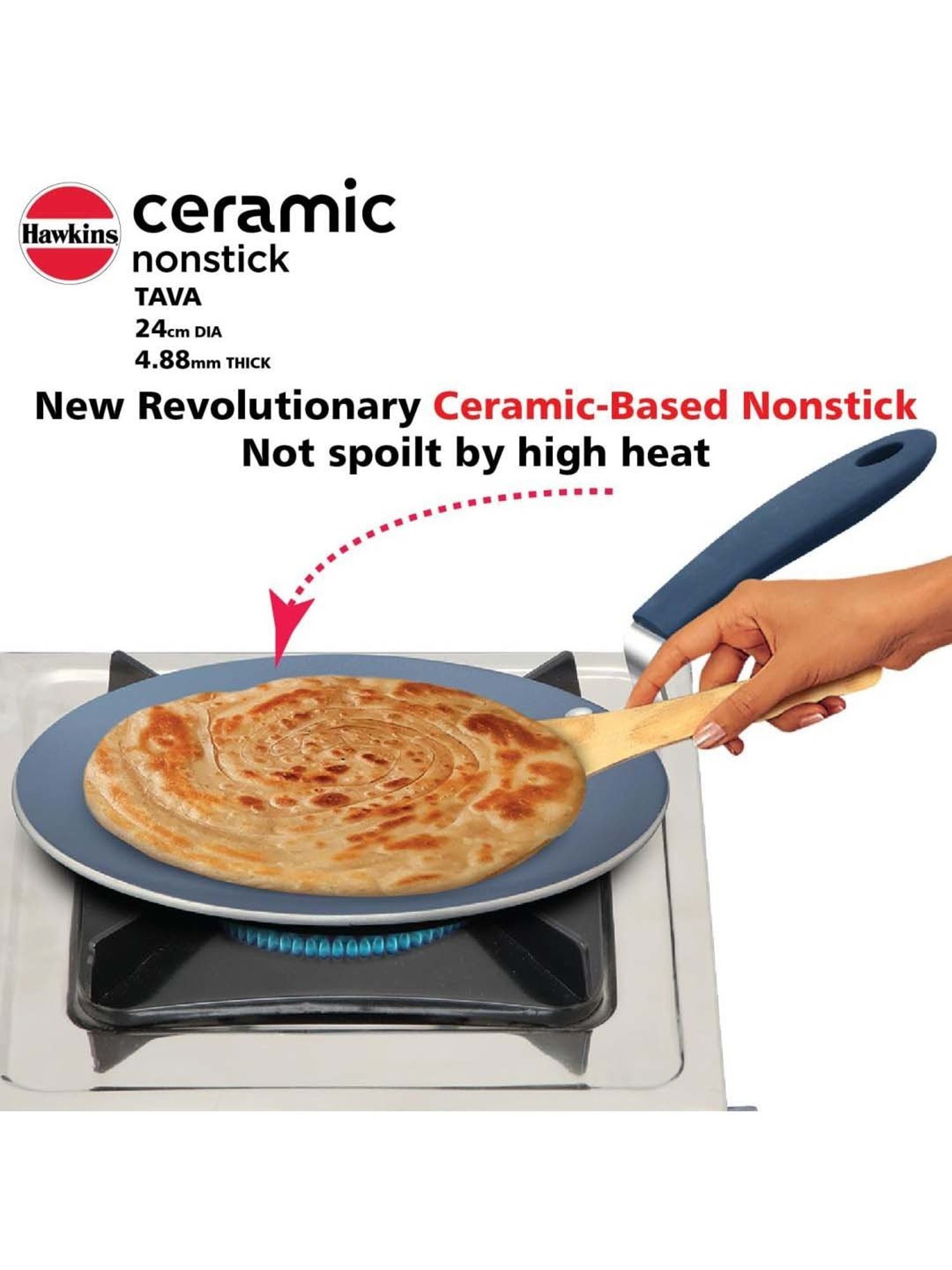 Nirlon Pure Grade Virgin Aluminium Non-stick Induction Base Flat Tawa - 26 cm Diameter