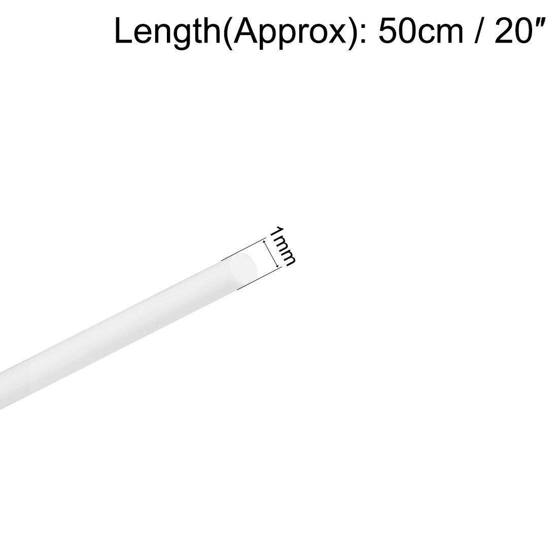 3/64&times;20 inch ABS Plastic Round Bar Rod for Architectural Model Making DIY White 10pcs