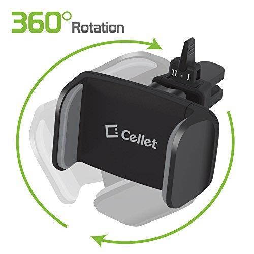 Cellet Air Vent Mount with 360 Degree Rotation and Tightening Knob Holder Compatible to AApple iPhone Xr,Xs Max,Xs,X,SE,8 Plus,8,7 Plus,7,6S Plus,6S,6 Plus,6,5S,5C,5,4S,4,3GS,3G,iPod Touch,iPod Nano