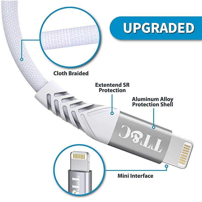 Short iPhone Cable Charger 6 inches Sync and Charging Data Cord Compatible with iPhone 11 XsXs MaxXrX88 Plus77 Plus6s65iPad White 4Pack