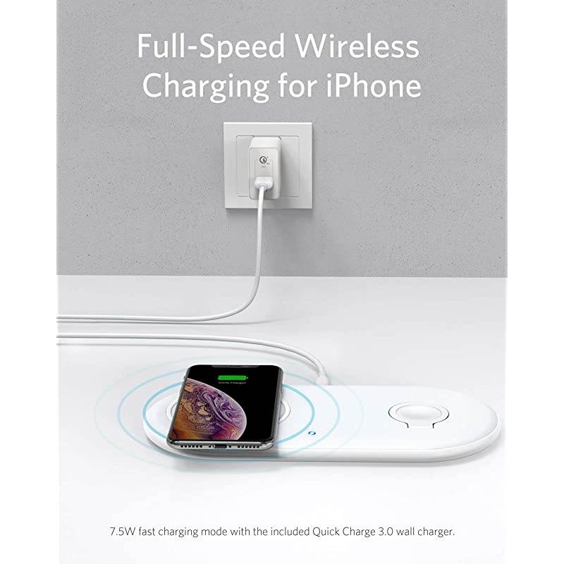 Wireless Charger 2 in 1 PowerWave+ Pad with Apple Watch Holder for Apple Watch 432 75W for iPhone 11 11 Pro 11 Pro Max Xs XS Max XR X 8 8 Plus No Apple Watch Charger