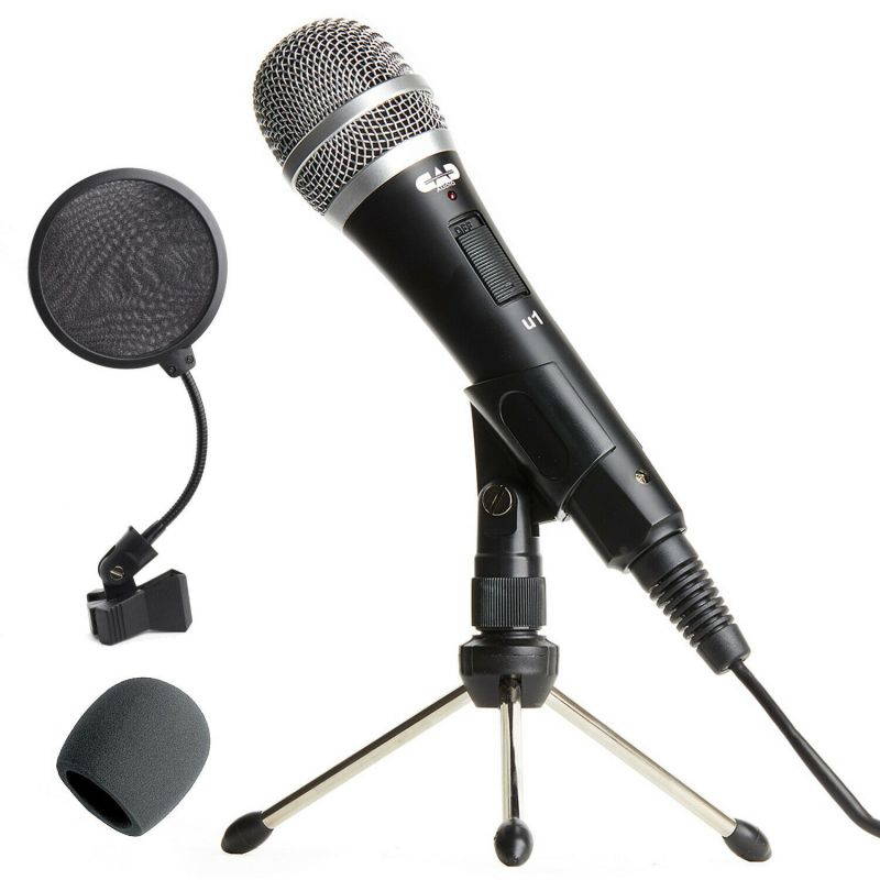 CAD U1 USB Dynamic Recording Microphone + 4 Inch Pop Filter + Foam Windscreen