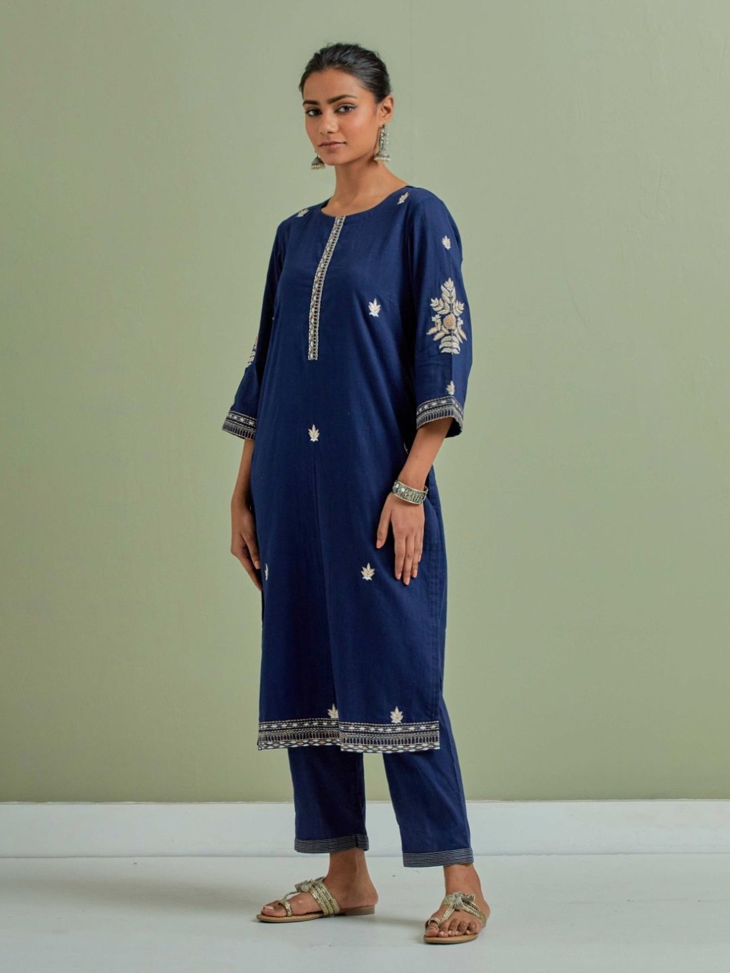 URBAN MYSTIC Black Rayon Embroidered Kurta & Sharara Set