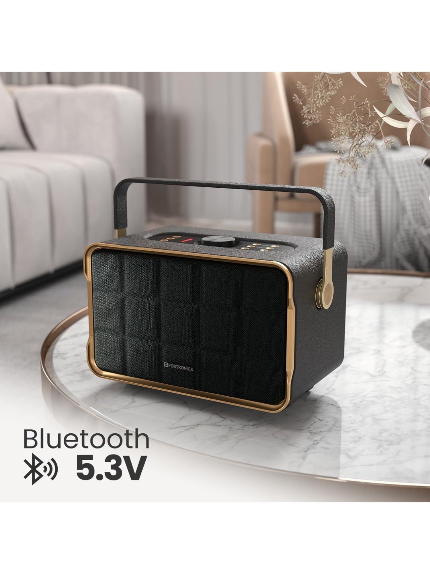 Portronics Harmony 80W Premium Portable HD Sound Speaker with Upto 6 Hours Playtime (Black)