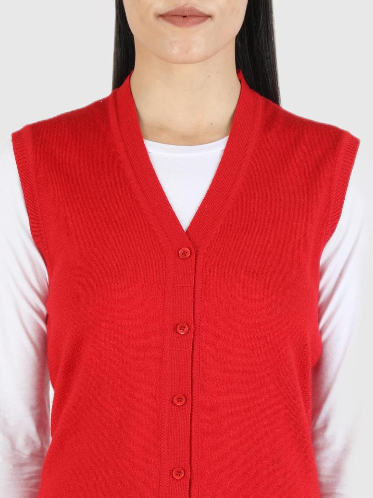 Monte Carlo Red Sleeveless Cardigan