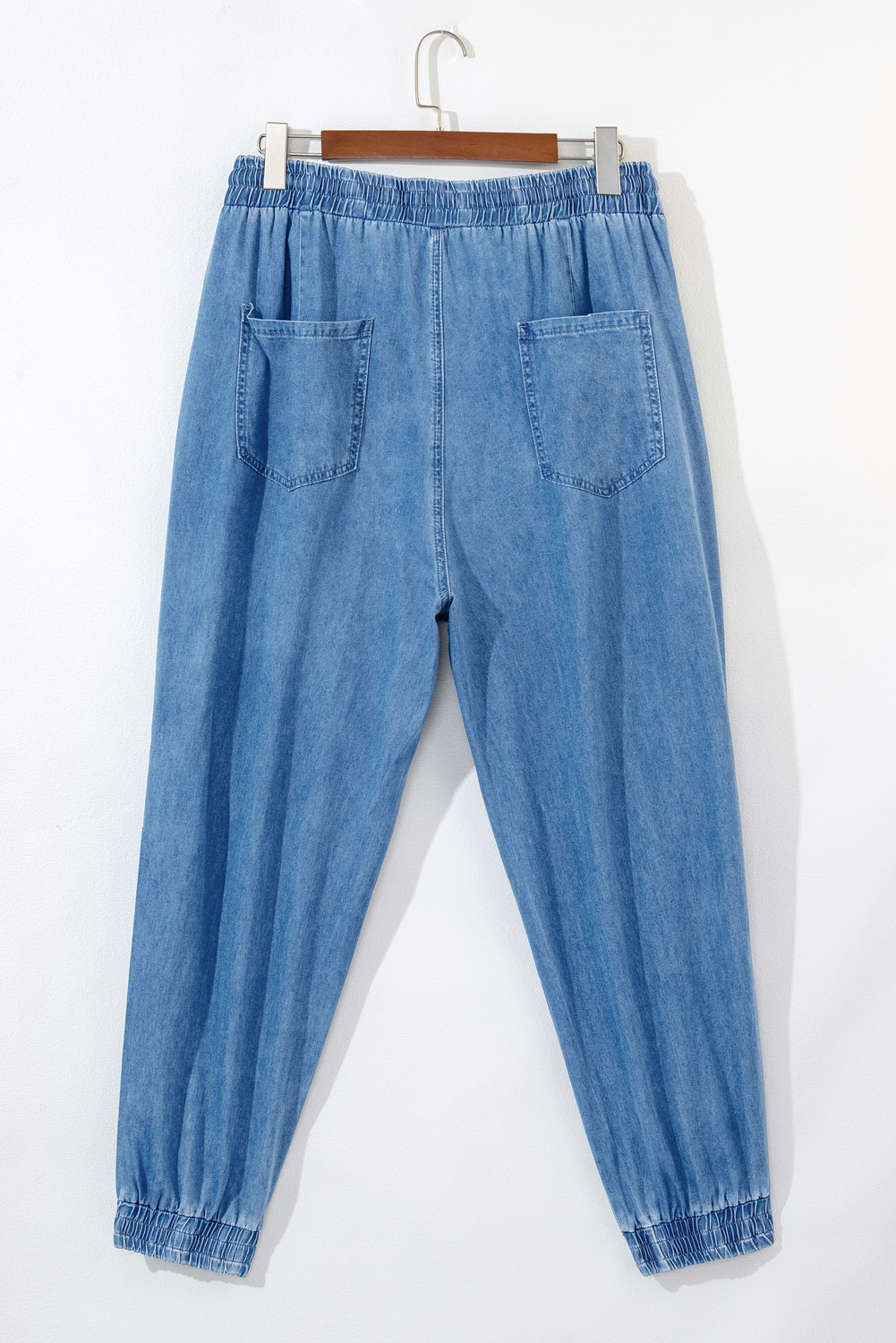 Dark Blue Plus Size Stitching Washed Flare Jeans