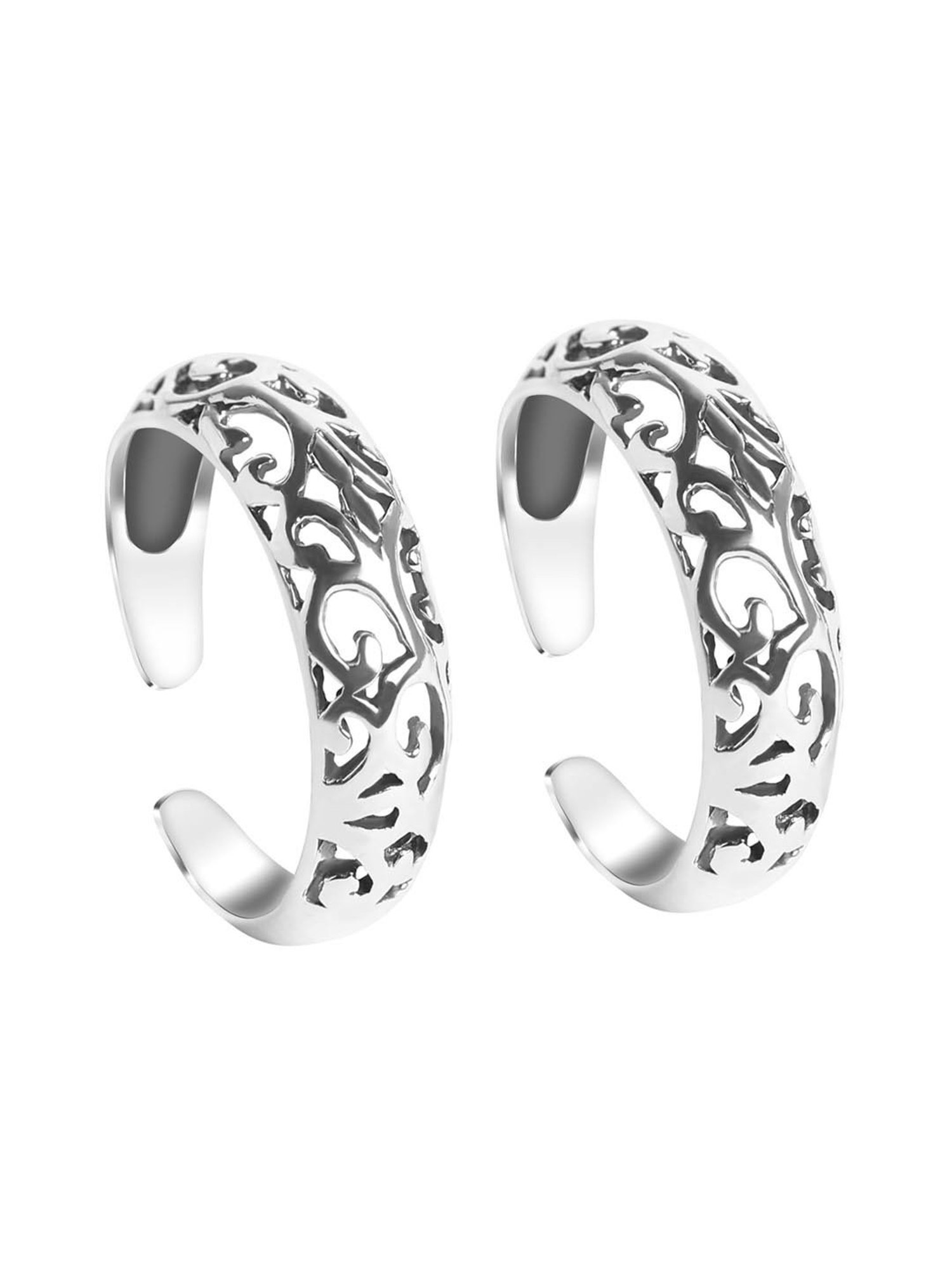 Clara 92.5 Sterling Silver Intricate Toe Rings for Women