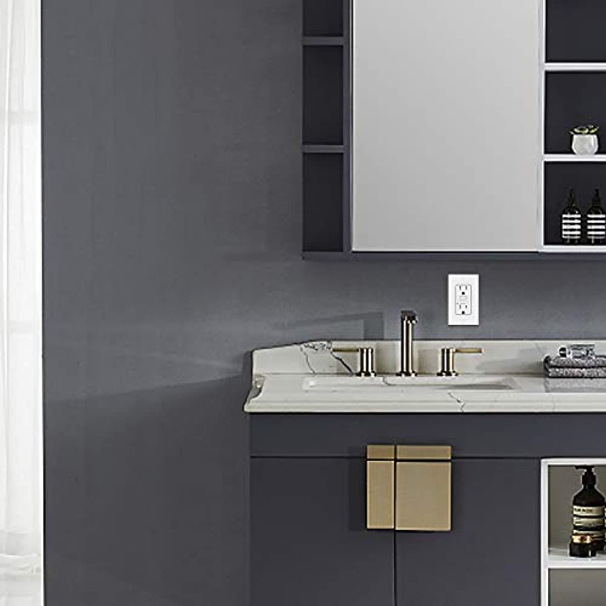 [10 Pack] BESTTEN 15 Amp GFCI Outlet, Tamper-Resistant (TR) GFI Receptacle with LED Indicator, Wallplate Included, ETL Certified, White