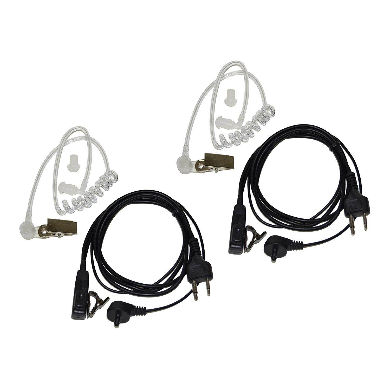 2x HQRP 2 Pin Acoustic Tube Earpiece Headsets Mic for ICOM IC_2GE, IC_2GXA, IC_2GXA_T_, IC_2GXAT   HQRP UV Meter