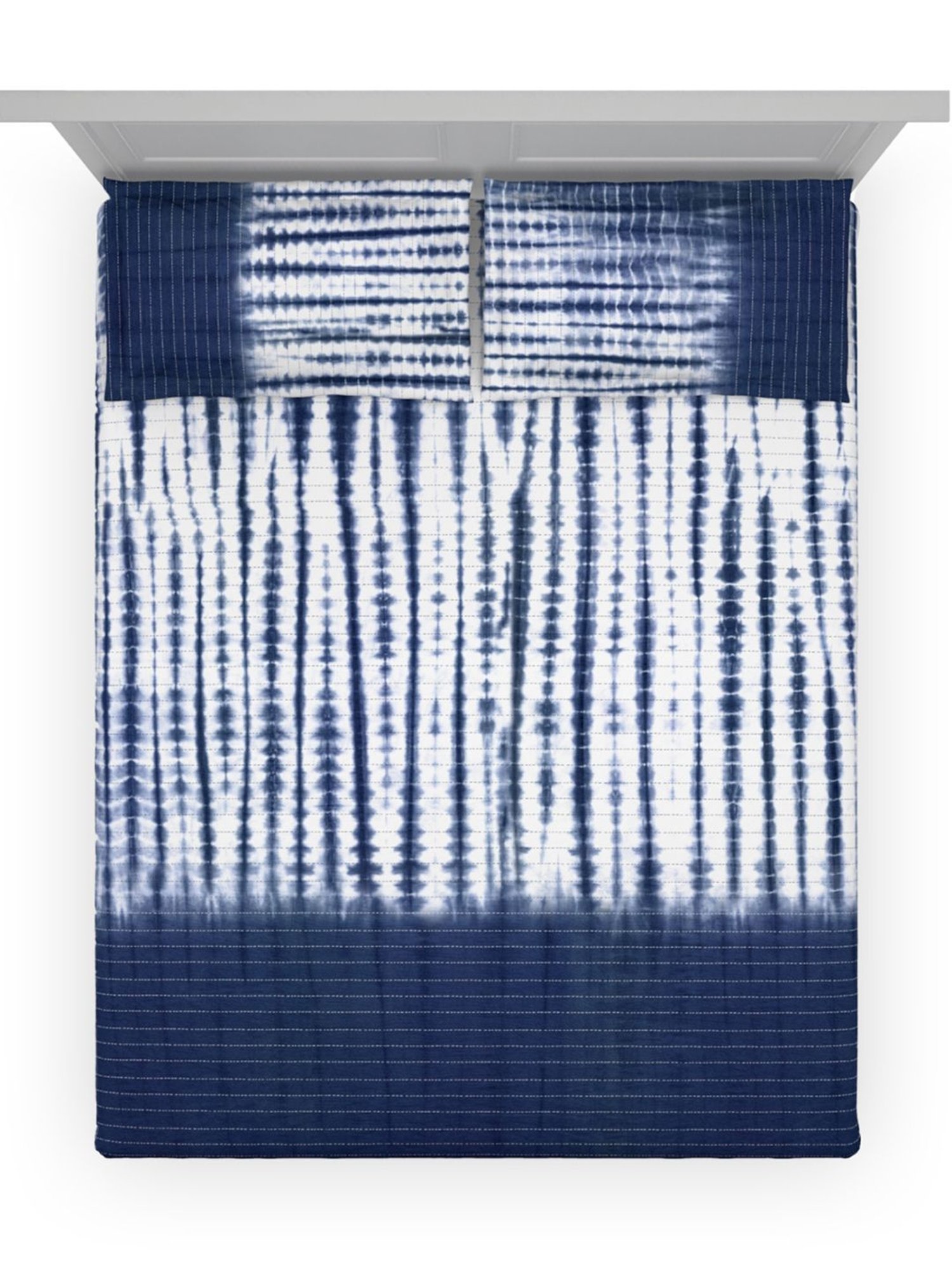 DDecor Ethnic Blue 136 TC Cotton King Bed Sheet With 2 Pillow Covers