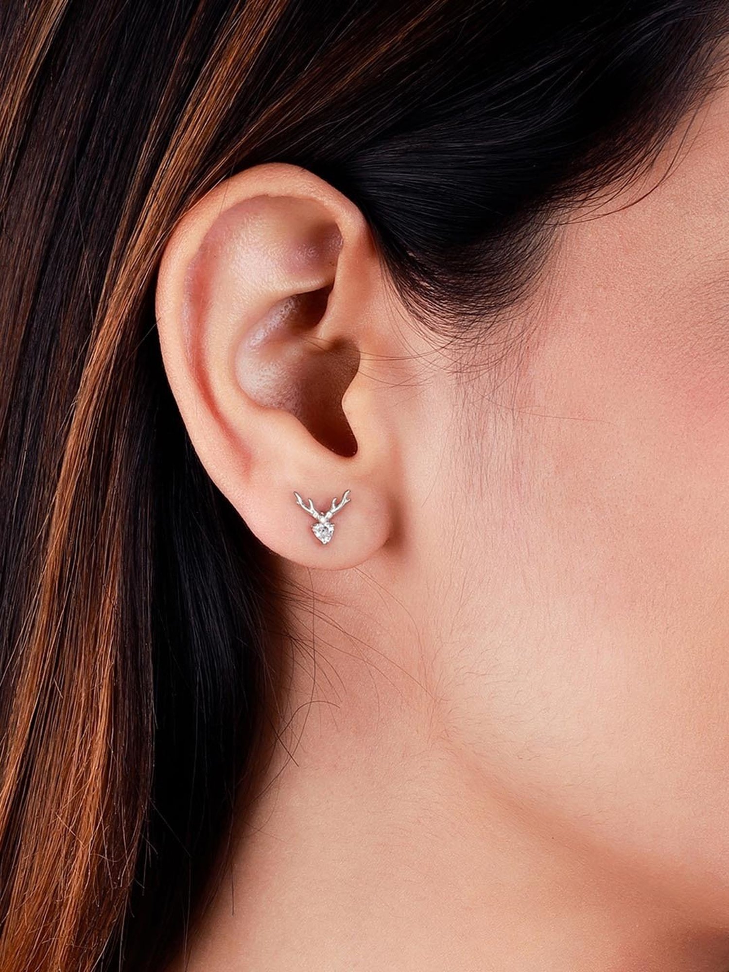 GIVA 92.5 Sterling Silver Deer Heart Earrings for Women