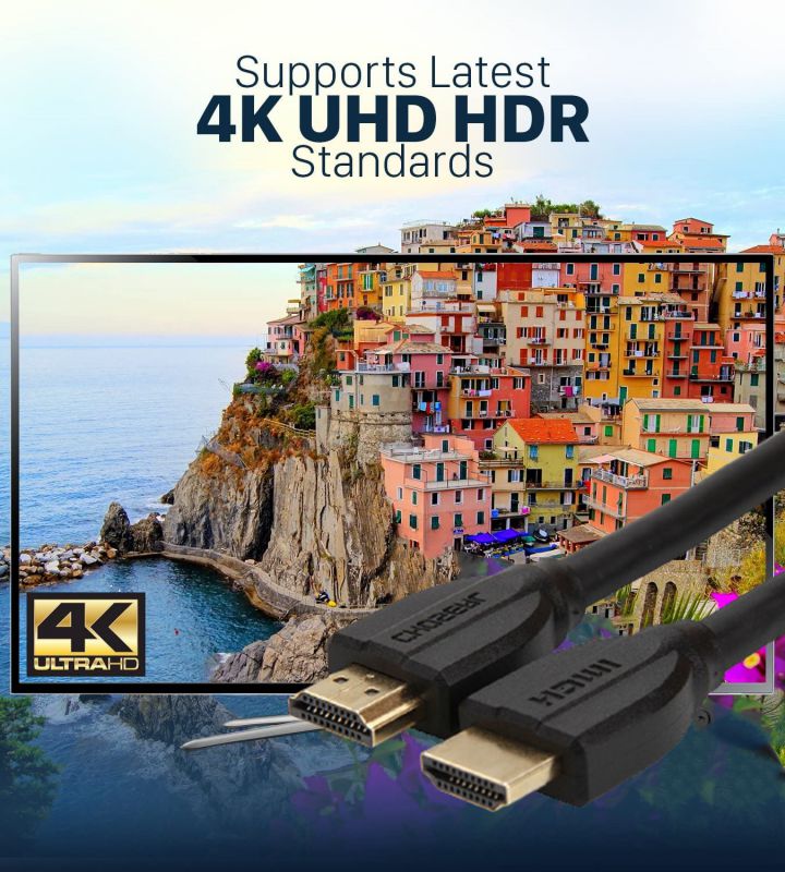 Choseal 3ft. HDMI Cable 4K  HDMI to HDMI Cable Gold Plated High Speed V2.0 3D Cable Q8402T1