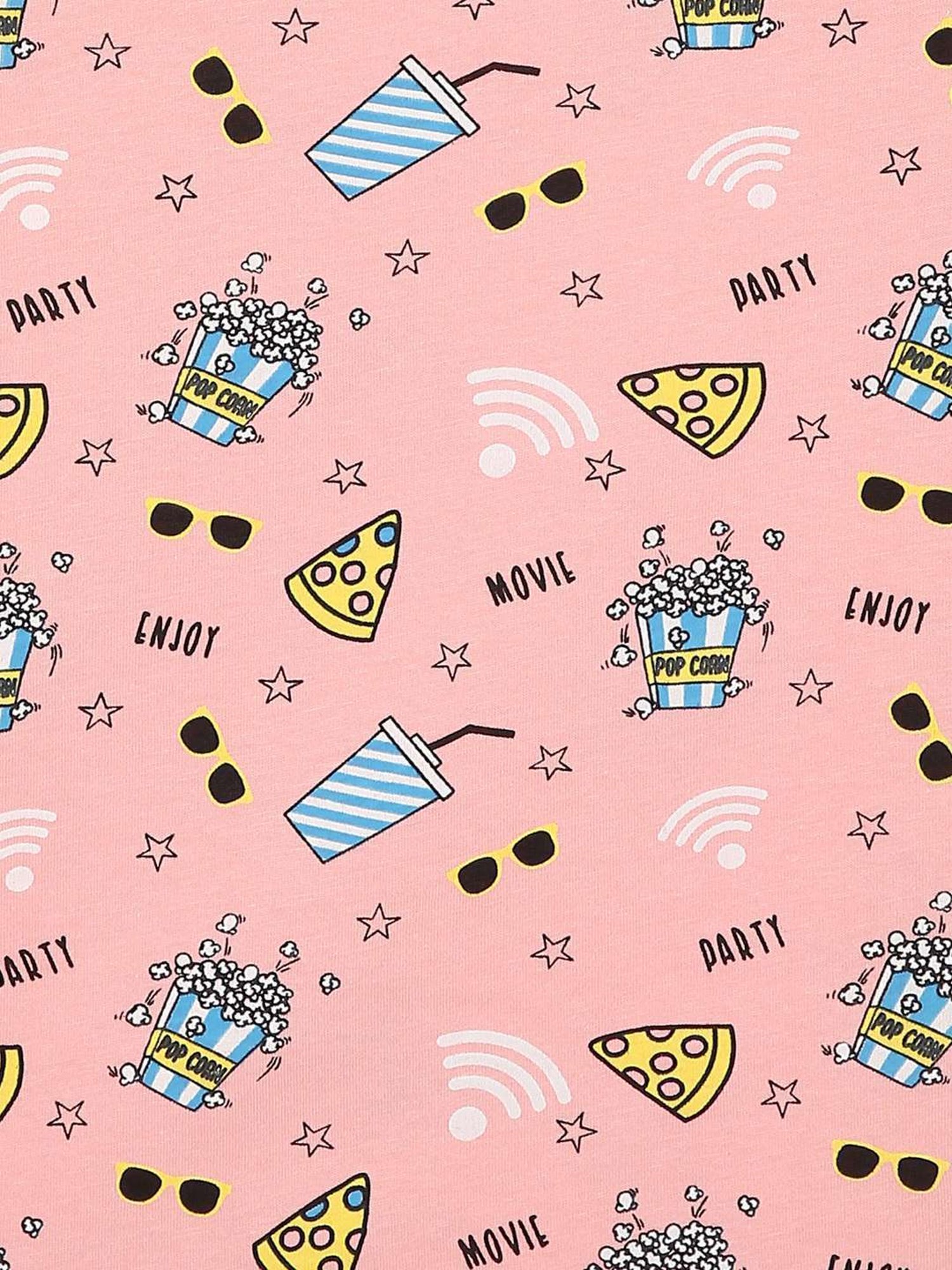 Fame Forever by Lifestyle Kids Peach Cotton Printed T-Shirt