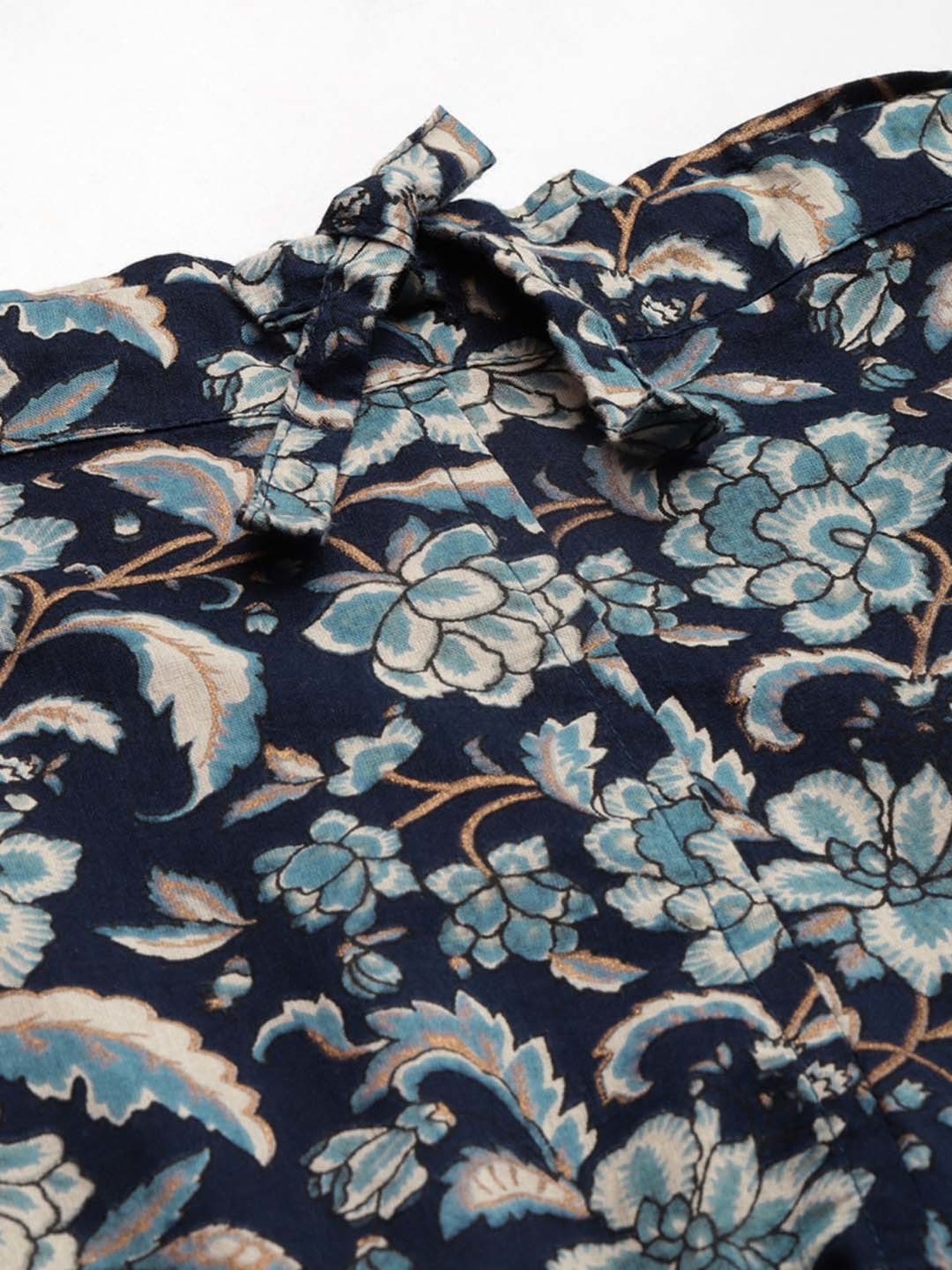 Clt.s Blue Cotton Floral Print Kurti Palazzo Set