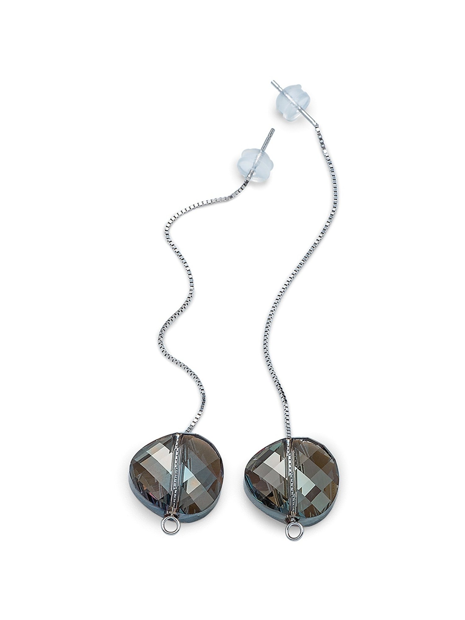 Silberry 92.5 Sterling Silver Black Sky Swarovski Earrings for Women