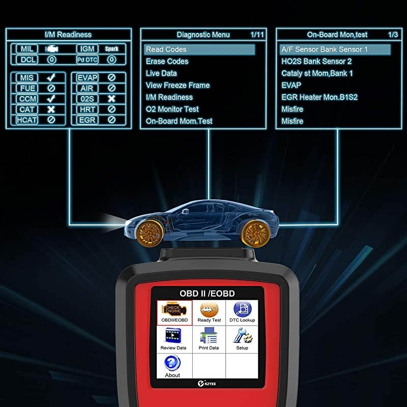 KC301 Code Reader Car OBD2 Scanner with Live Data Diagnostic Service Scan Tool for Check Engine Light Reset