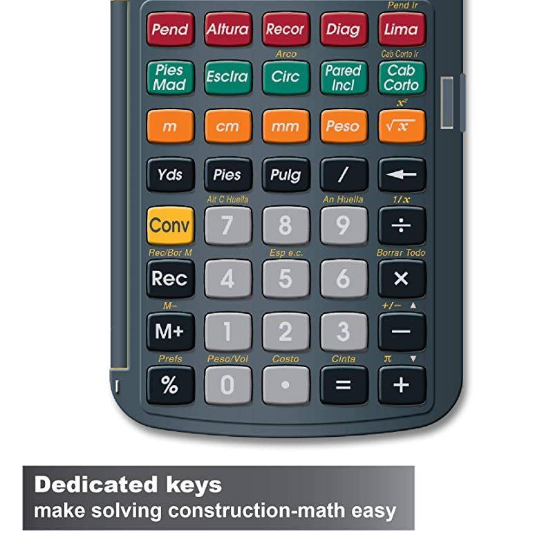 4054 Construction Master 5 en Espanol Construction Feet-Inch-Fraction Calculator for Carpenters [Calculadora de construccion con pies, pulgadas y fracciones para carpinteros]