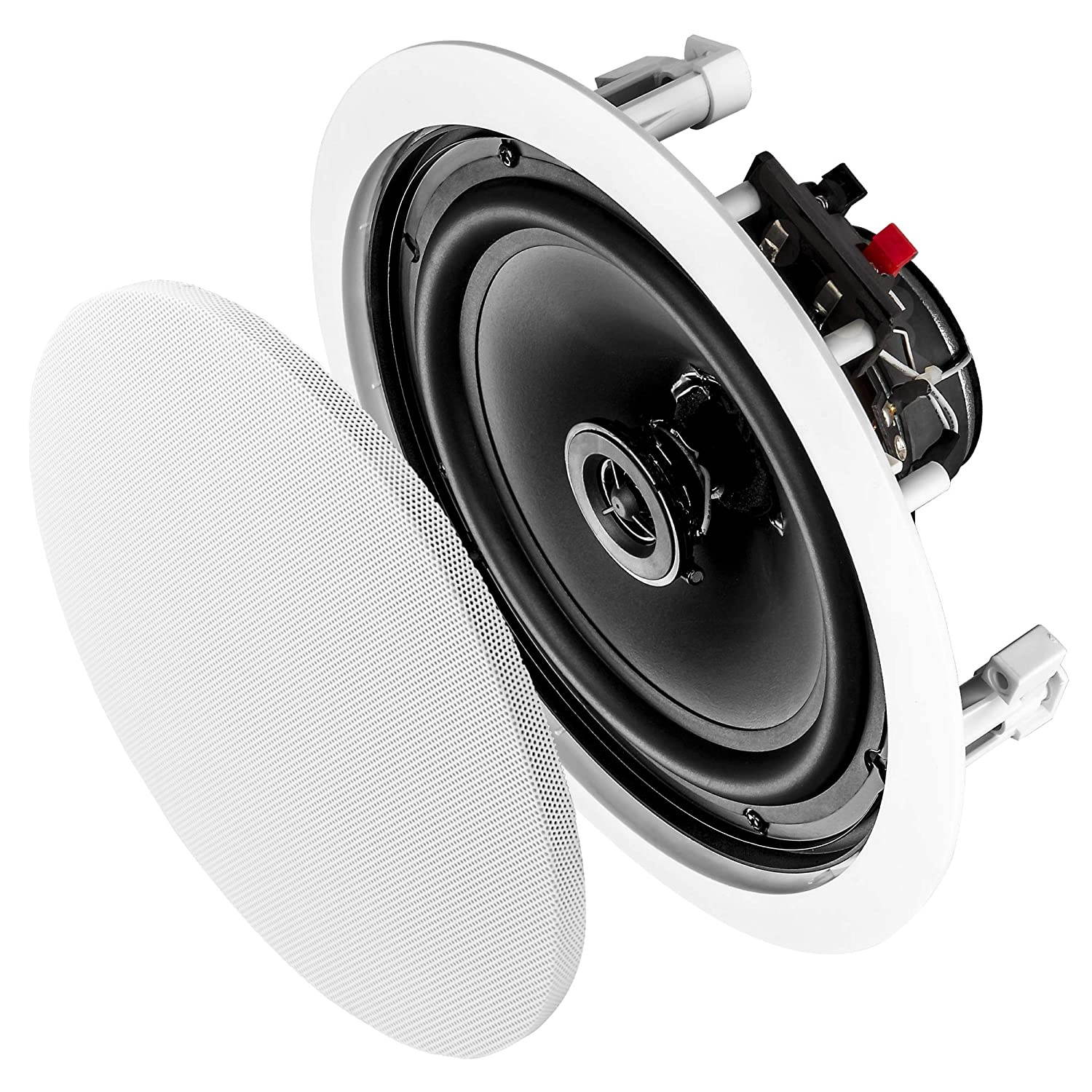 OSD Audio 8&rdquo; In-Ceiling Speaker Pair &ndash; 140W Stereo Speakers, Pivoting Tweeter - ICE800
