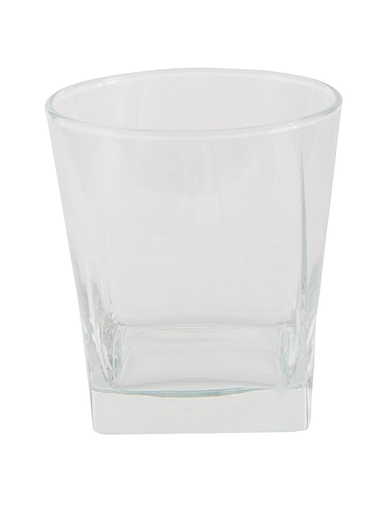 Pasabahce Transparent Glass Carre Whiskey Glasses - Set of 6 (310ml)