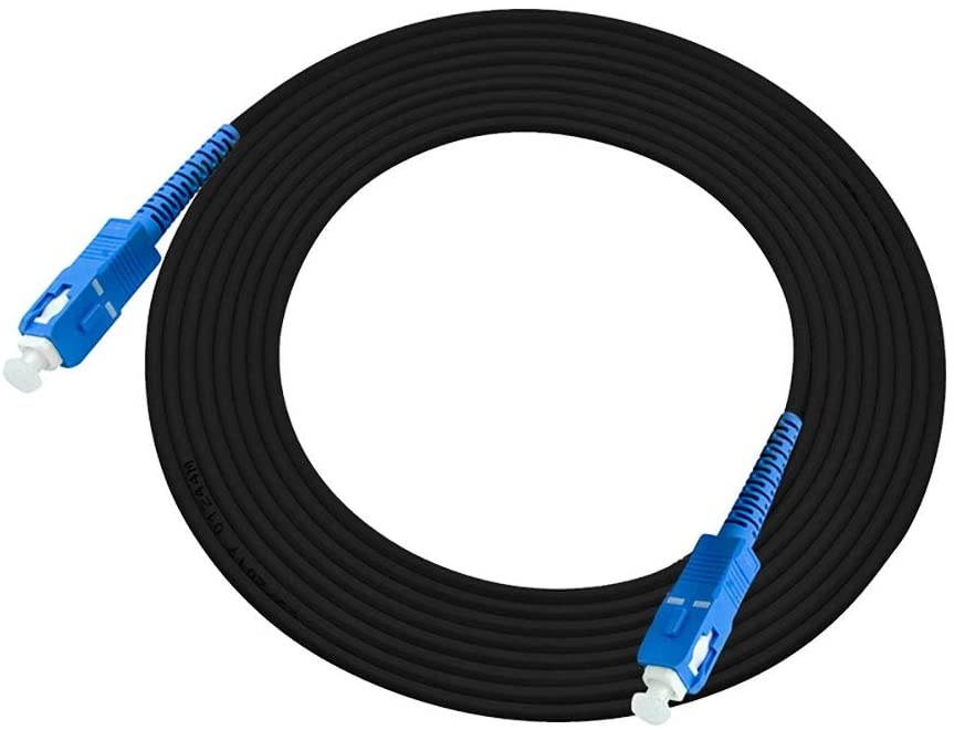 Jeirdus 100ft 100feet 30m SC to SC Outdoor Armored Simplex 9/125 SM Fiber Optic Cable Jumper Optical Patch Cord Singlemode 30Meters 100ft SC-SC