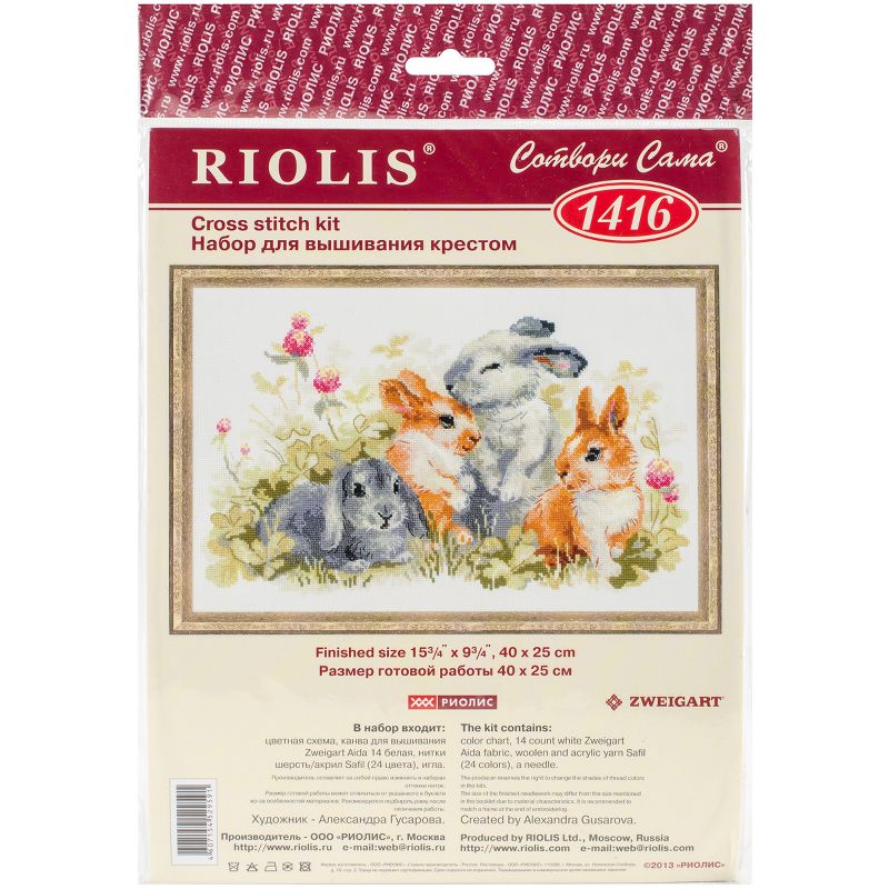 RIOLIS Counted Cross Stitch Kit 15.75"X9.75"-Funny Rabbits (14 Count)