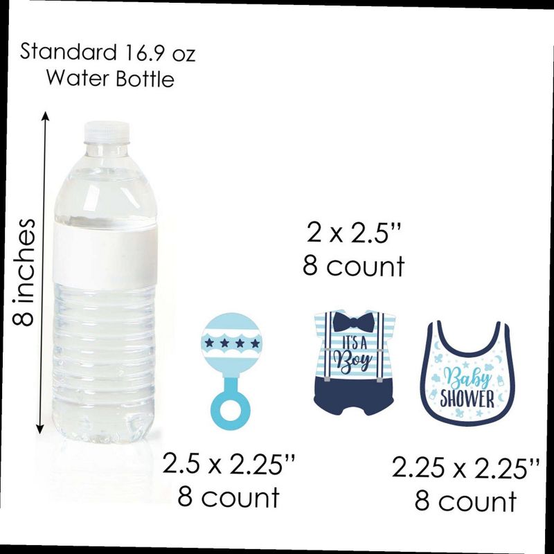 Big Dot of Happiness It's a Boy - Cupcake Decoration - Blue Baby Shower Cupcake Wrappers and Treat Picks Kit - Set of 24
