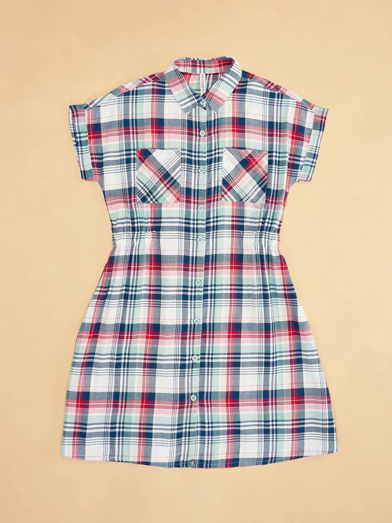 Pantaloons Junior Multicolor Cotton Chequered Dress