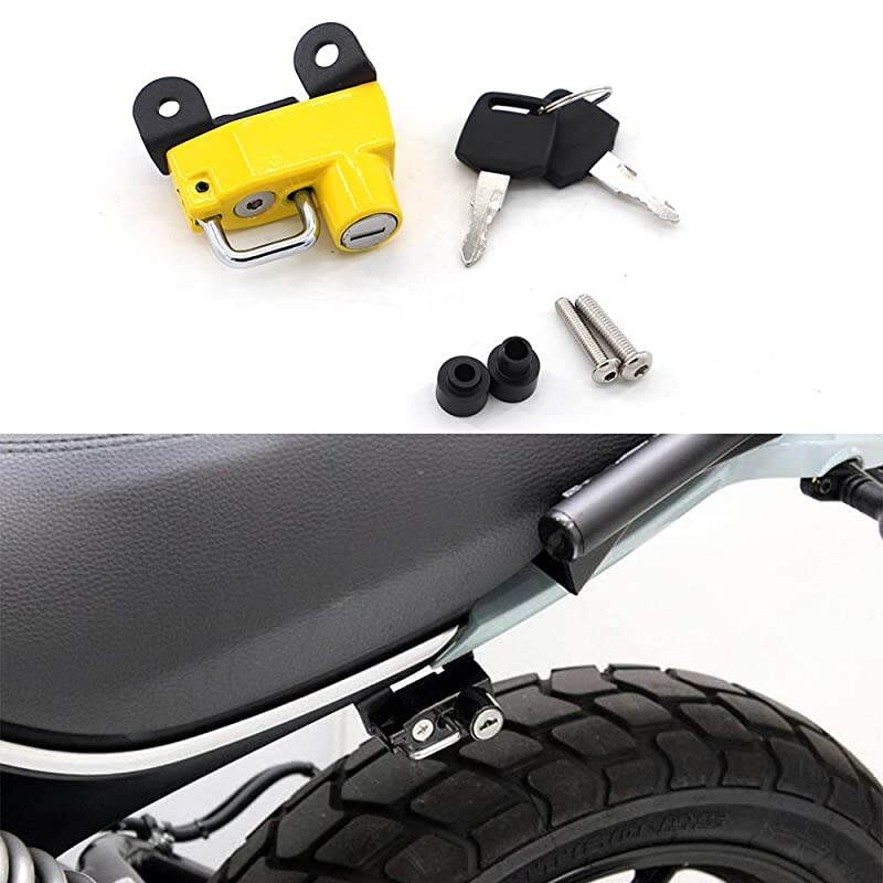 Helmet Lock Anti-Theft Helmet Security Lock for Ducati Scrambler Sixty/Icon/Urban Enduro 2015-2019-Yellow