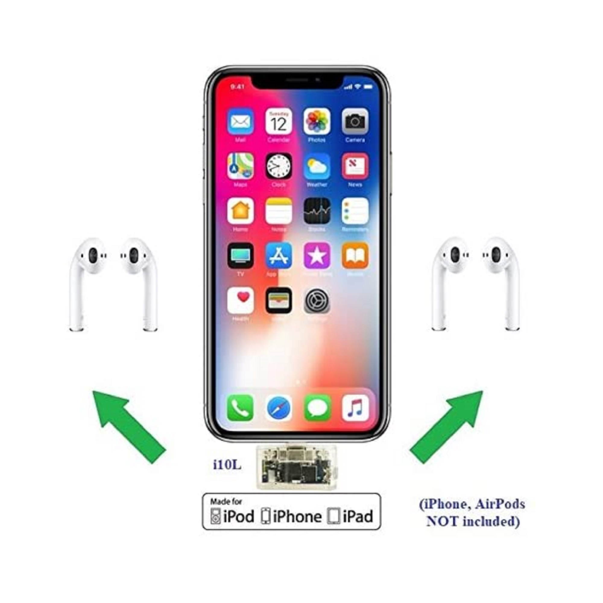 KOKKIA i10L_Clear (See The Insides) : Digital Bluetooth Splitter Transmitter Compatible with iPhone, iPad, iPod Touch with Lightning Connector.