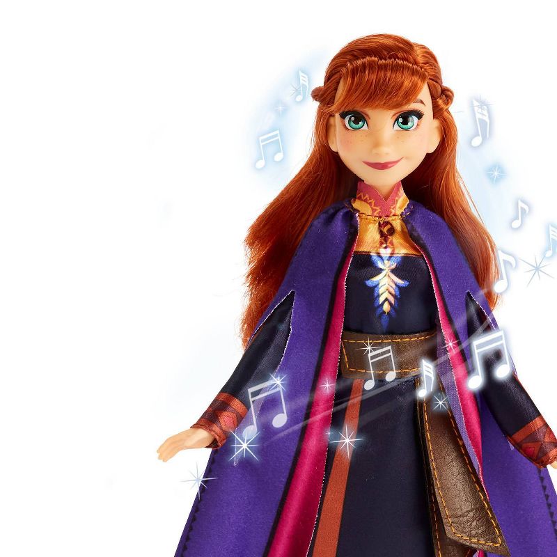 Disney Frozen 2 Singing Anna Fashion Doll with Music Wearing a Purple Dress
