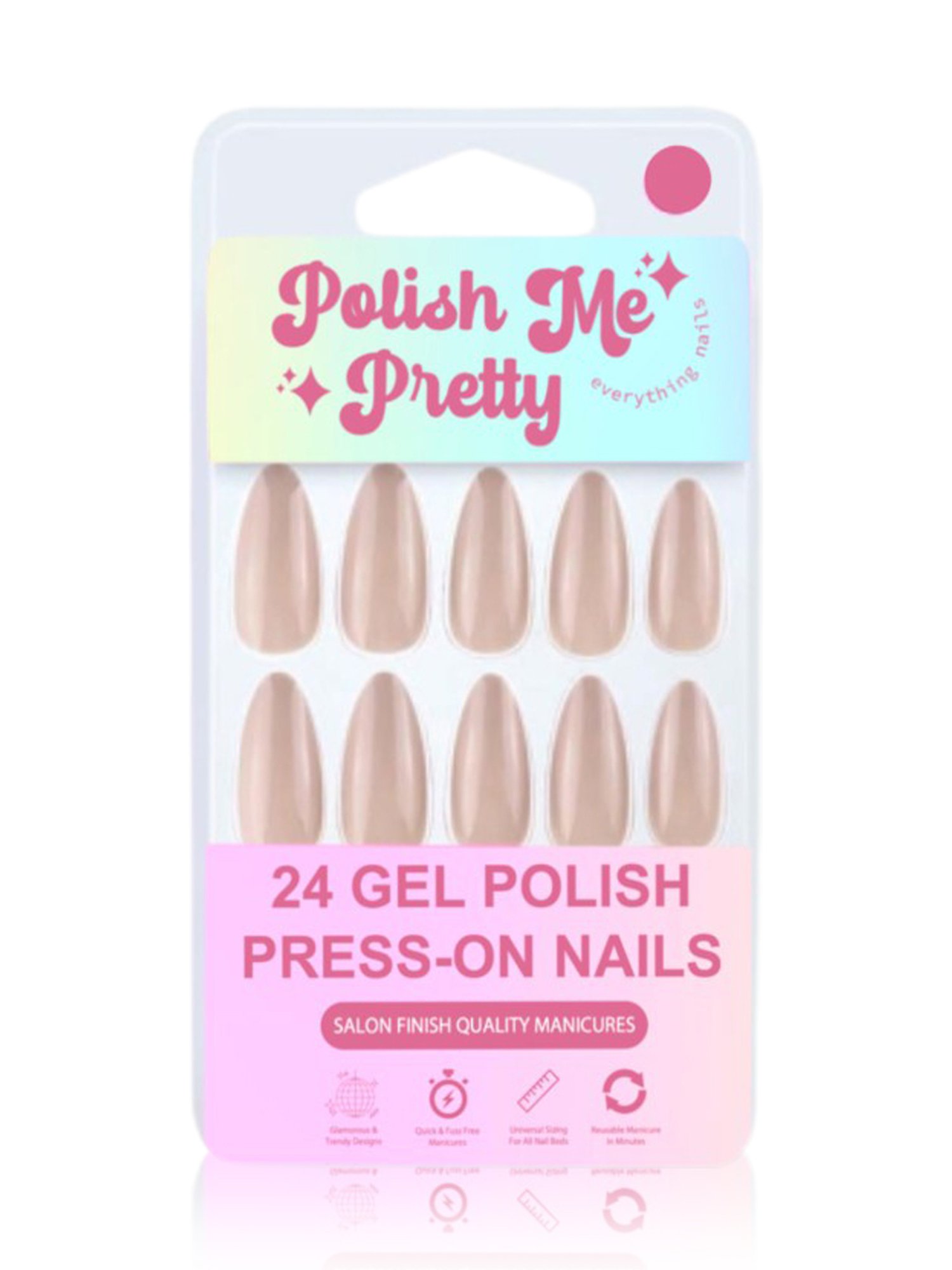 Polish Me Pretty Gel Polish Press-On Nails Cider - Set of 24