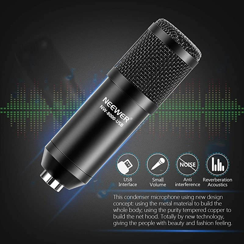 USB Microphone 192KHz24Bit PlugampPlay Computer Cardioid Mic Podcast Condenser Microphone with Professional Sound Chipset for PC KaraokeLivestreamingYouTubeGaming RecordVoice Over Black
