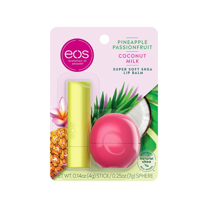 eos flavorlab Lip Balm Sticks - Lavender Latte &  Sweet Grapefruit - 2pk/0.28oz