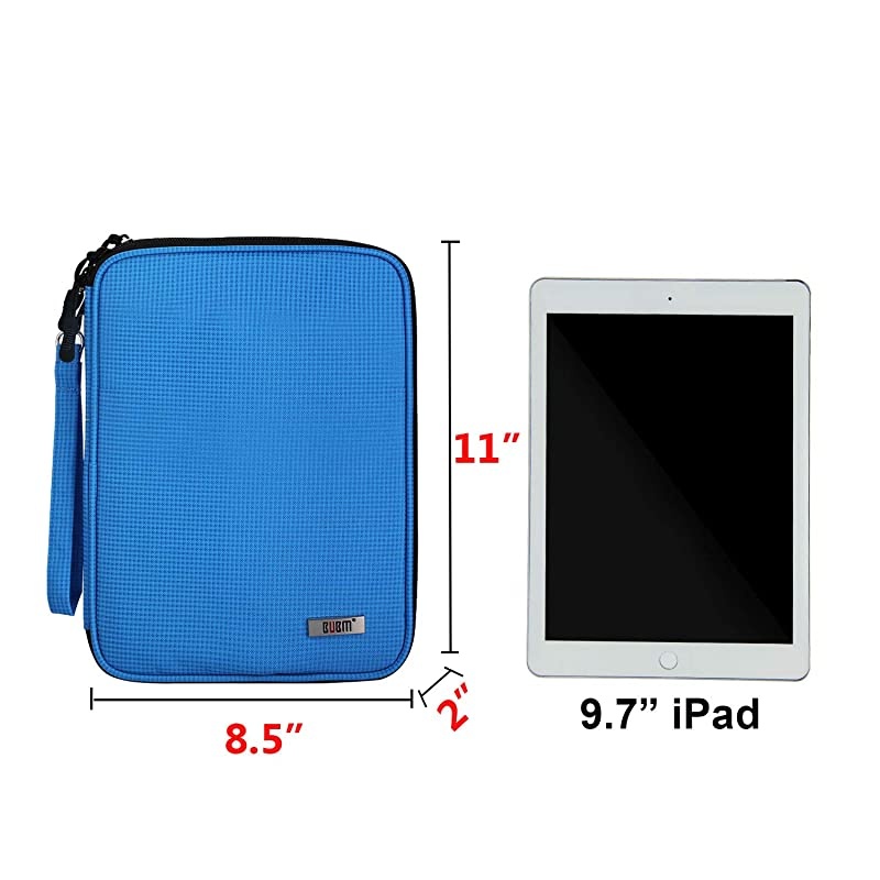 Electronic Organizer Travel Cable Organizer Cord Bag for Earphone USB Flash Drive Memory Card and More Compatible with Up to 97 iPad or Tablet XLarge Blue