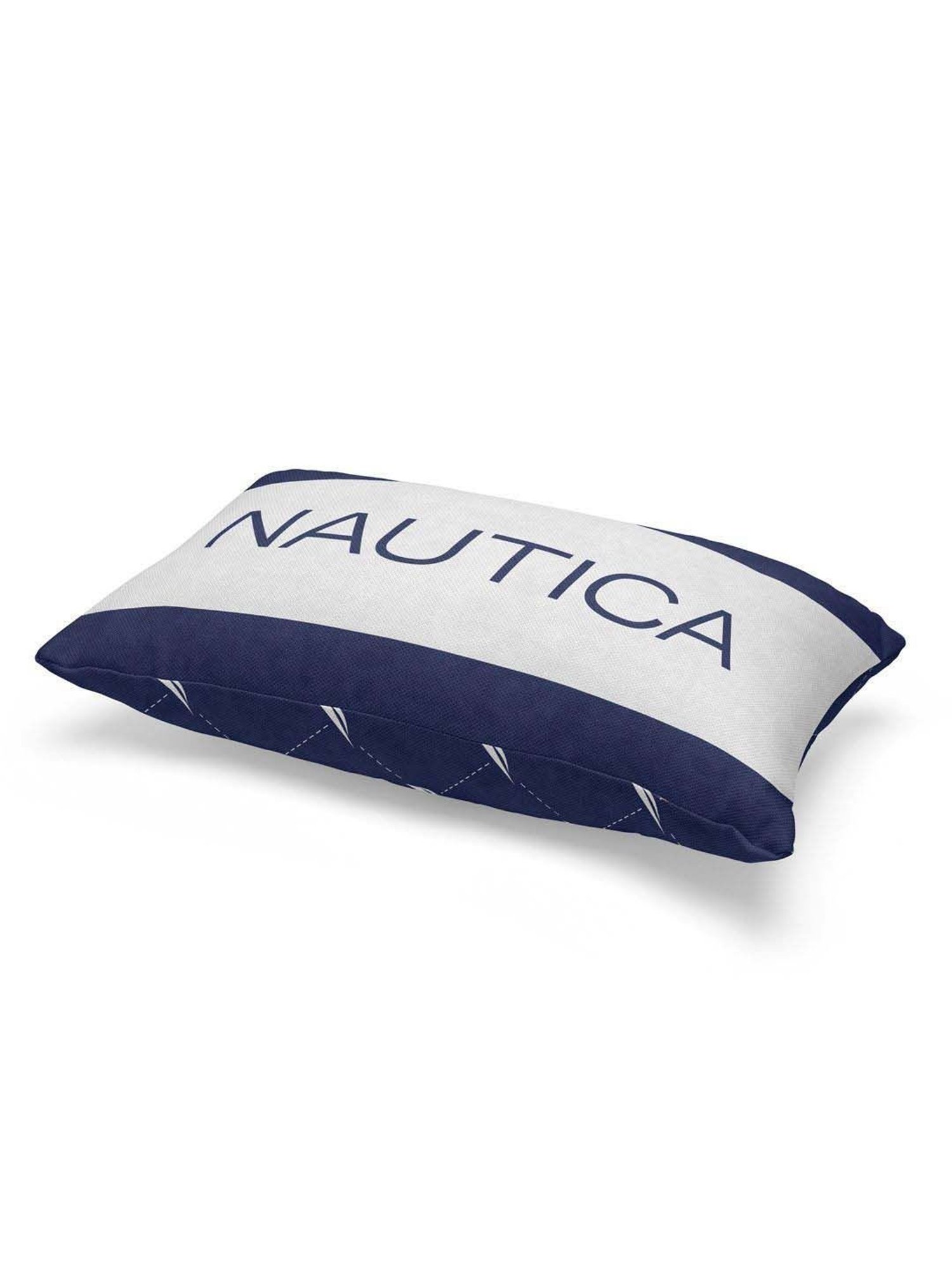Nautica Logo Stripe Navy & Grey Microfibre 300 GSM Premium Cushion Covers - Set of 2