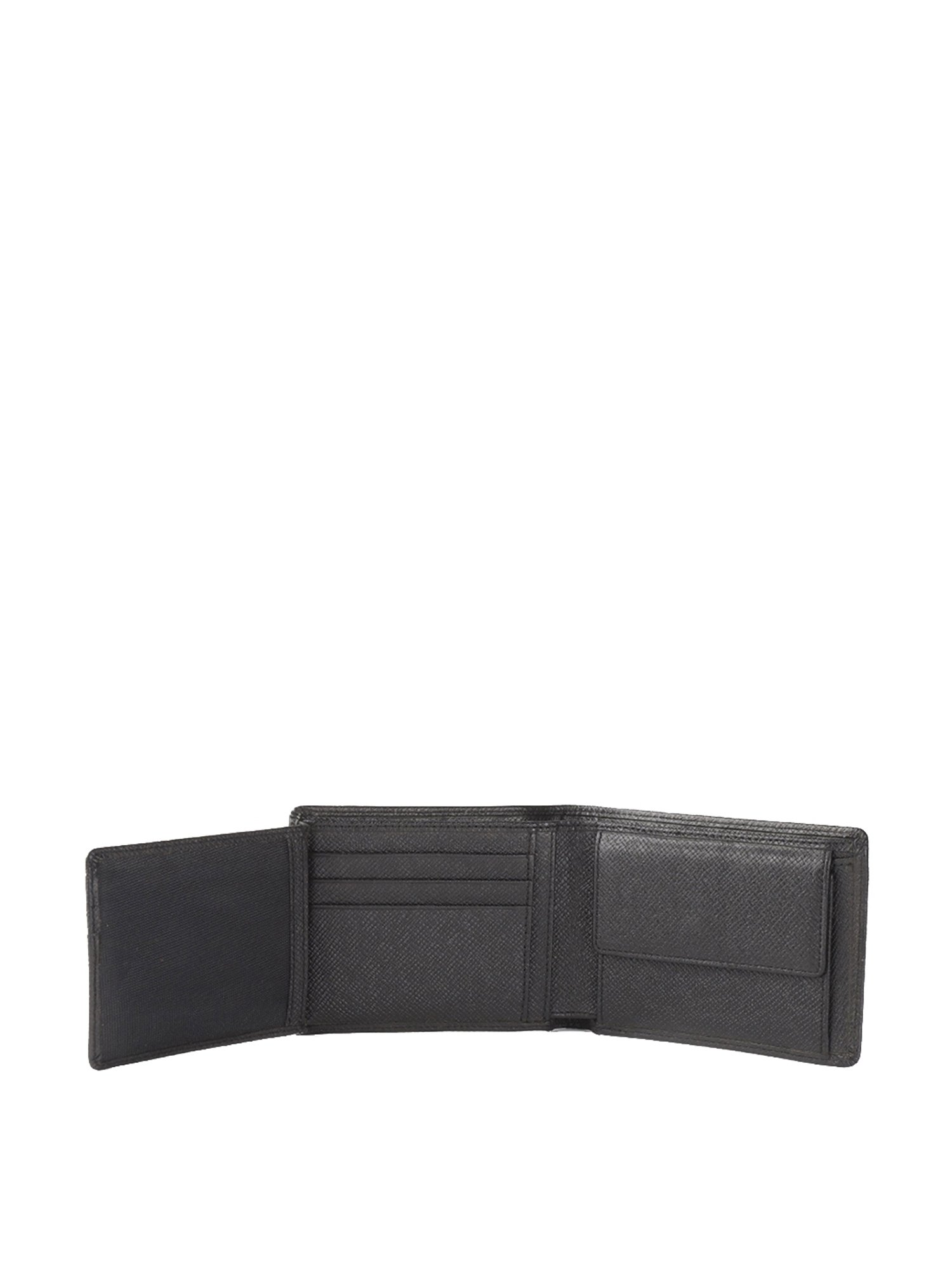 Brown Bear Black Casual Leather Rfid Bi-Fold Wallet for Men