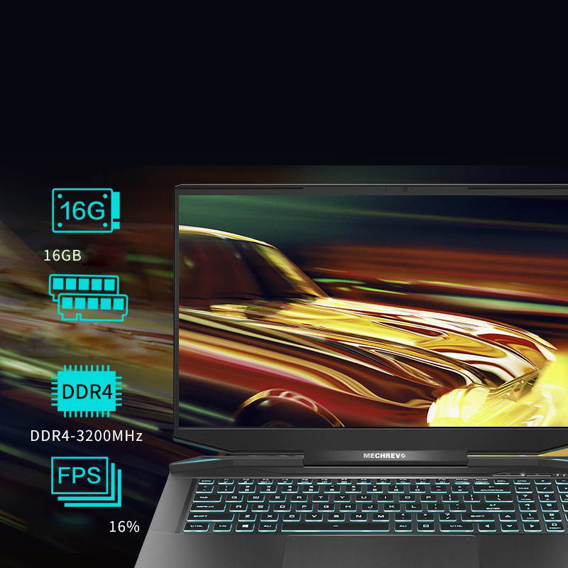 MECHREVO Gaming Notebook AMD R5-4600H 16G DDR4 512G SSD GTX1650 TI 15.6" Screen