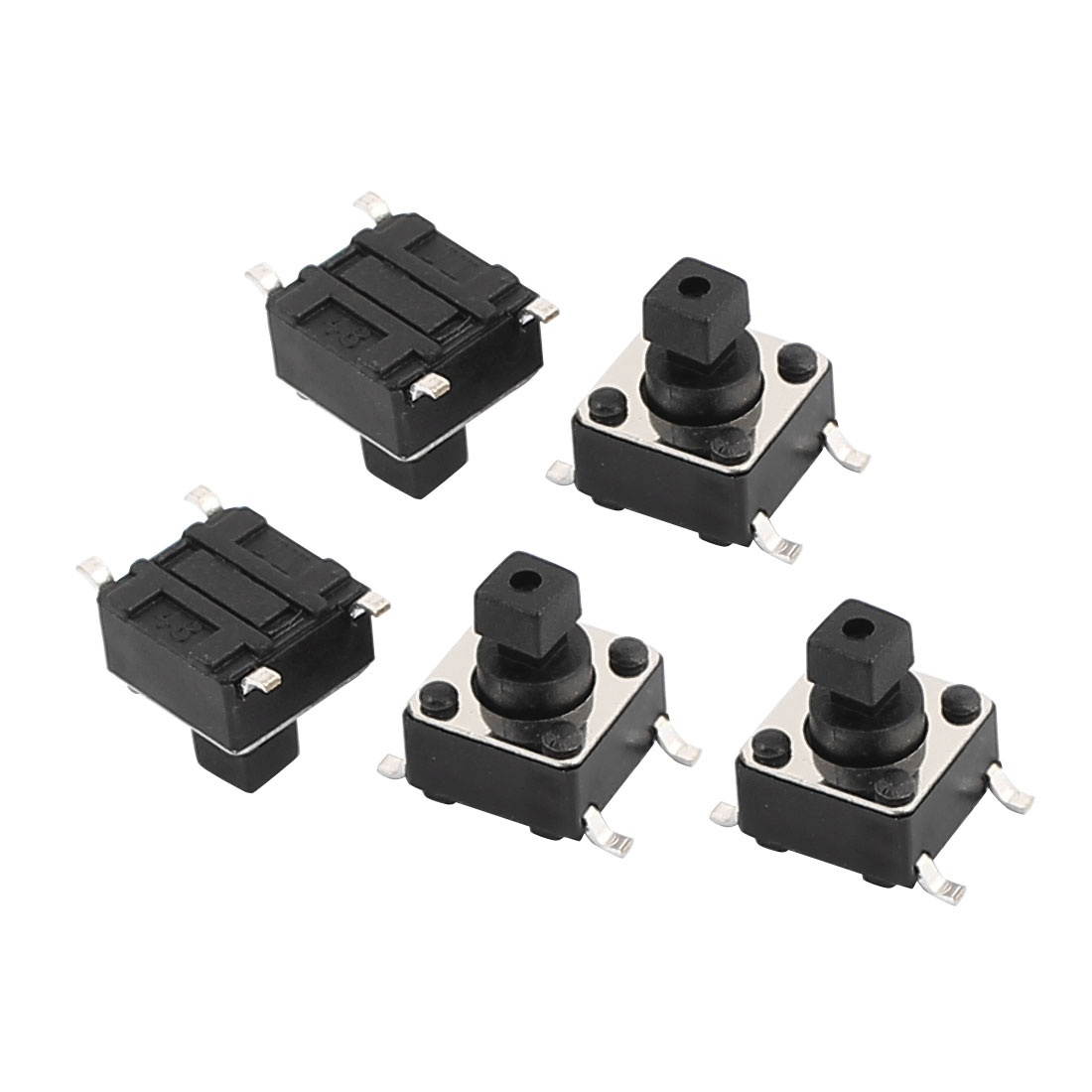 5Pcs 4 Pins Square 6mmx6mmx7.3mm High Temperature Mini Push Button Switch