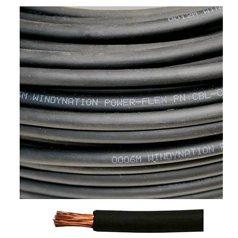 Gauge AWG 60 Feet Black Welding Battery Pure Copper Flexible Cable Wire - Car, Inverter, RV, Solar