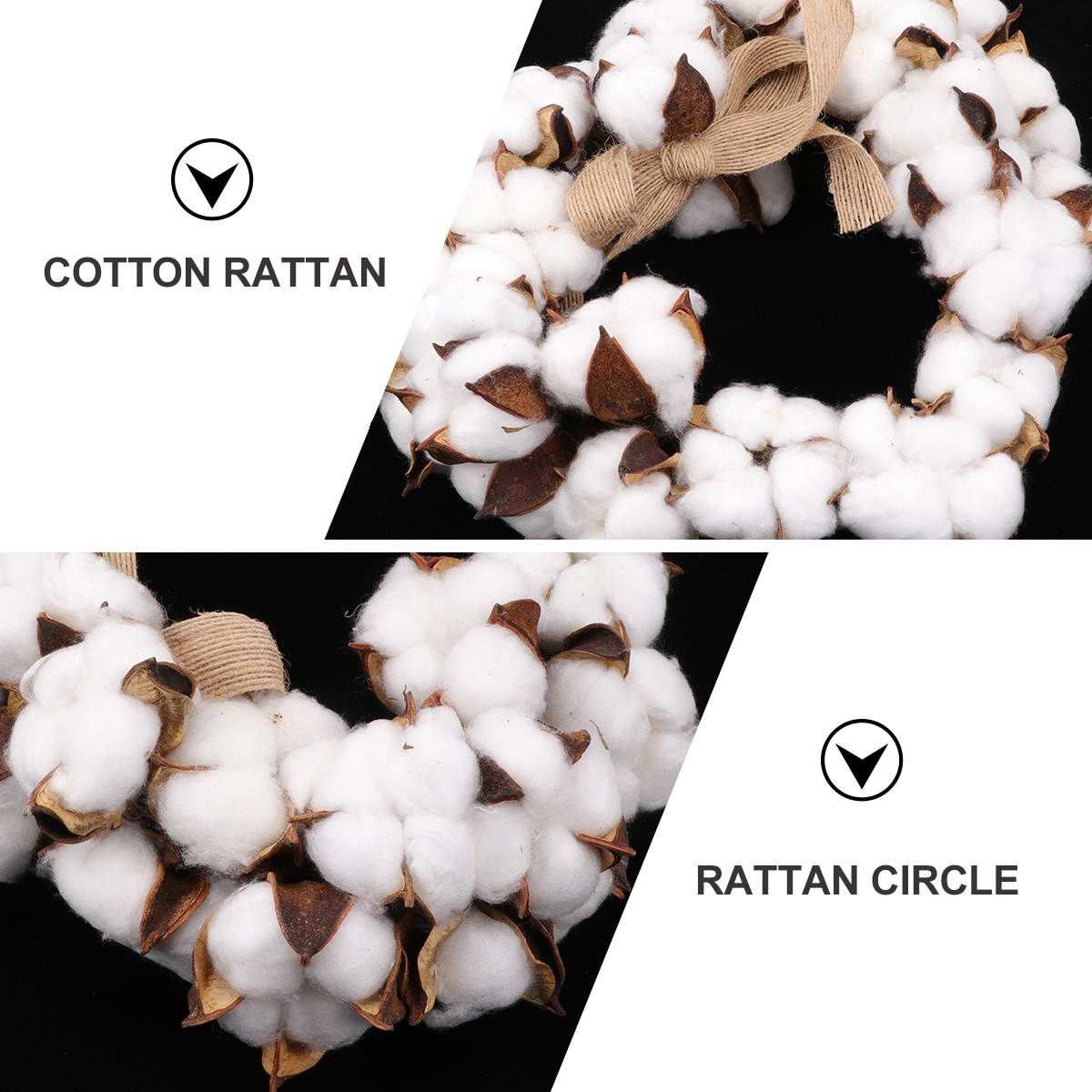 Natural Cotton Rattan Christmas Rattan Garland Garland Hanging Wreath Decor