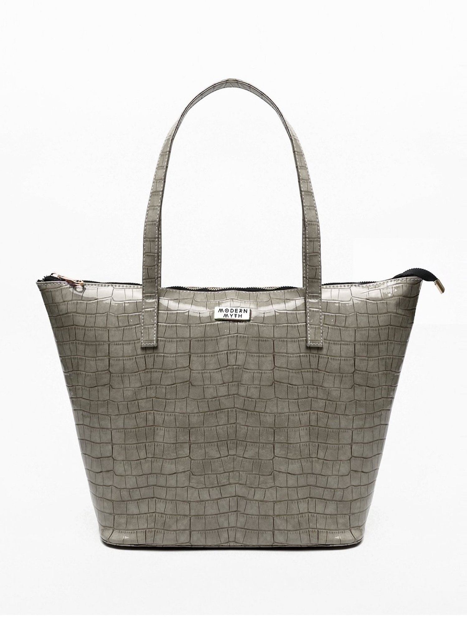 Modern Myth Epic Grey Textured Large Tote Bag