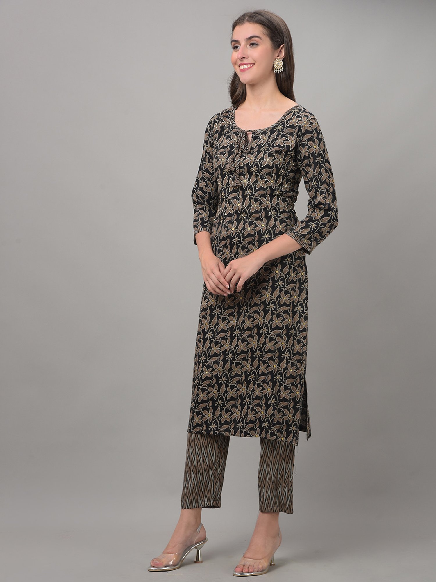 Dollar Missy Black Embellished Kurta With Pants