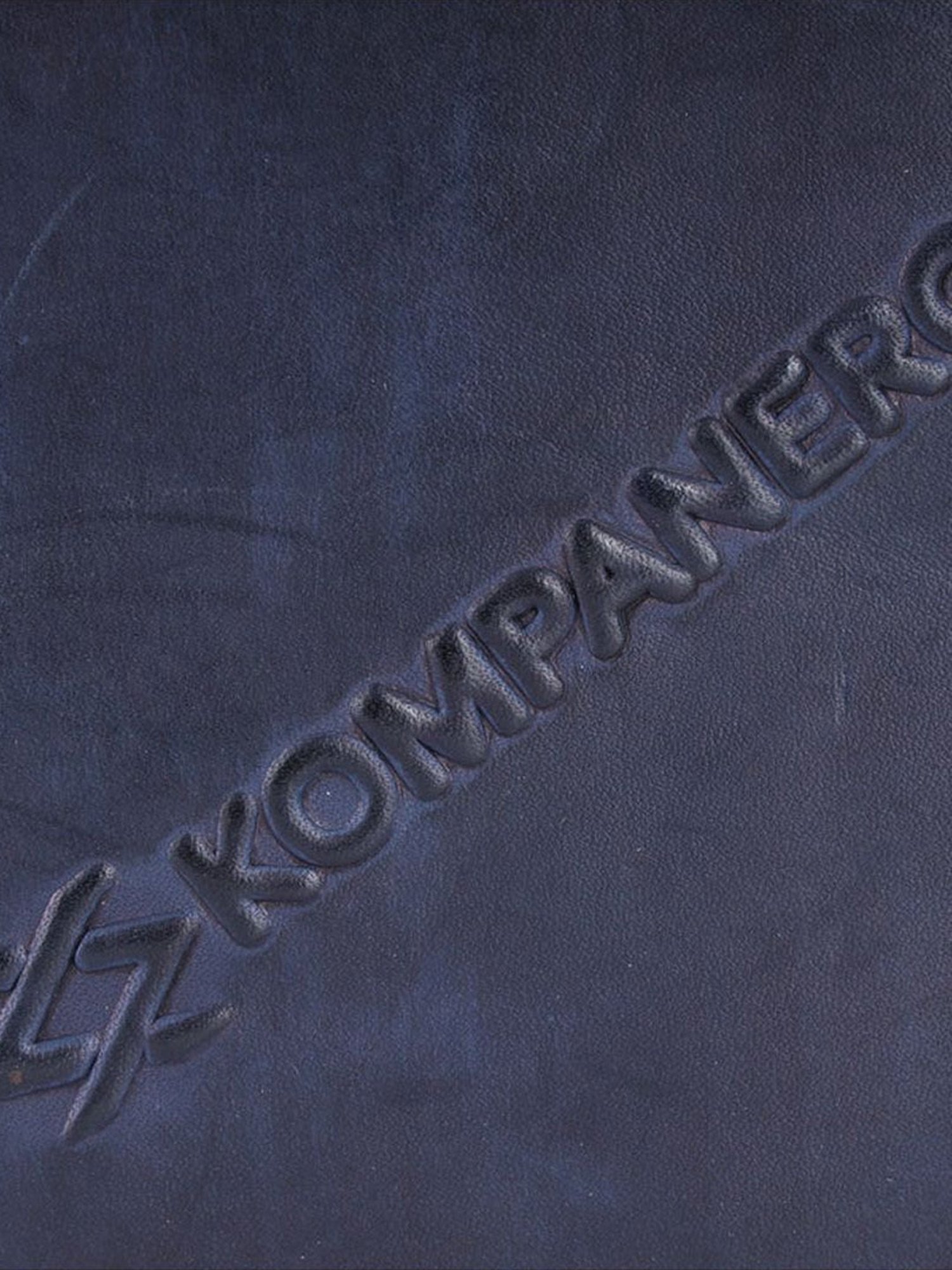 KOMPANERO Matthew Blue Leather Textured Bi-Fold Wallet