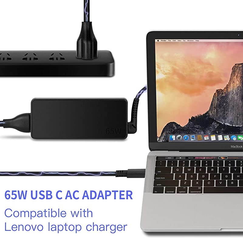 65W AC Adapter for T580 New S1 2018 New S2 2018 New S3 E480E485E580 E490 L380L480L580 L380 Yoga X1 Carbon 2018 X1 Yoga 2018 Laptop Power Supply