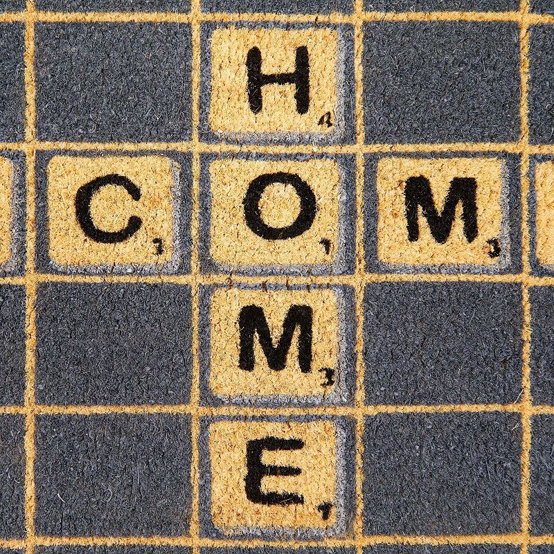 Juvale Welcome Scrabble Tile Coir Door Mat Indoor Outdoor Doormat Nonslip Front Rugs 17"x30"